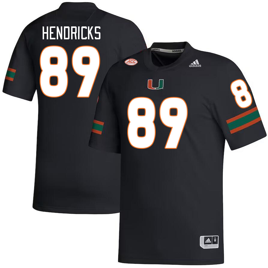 #89 Ted Hendricks Miami Hurricanes Jerseys Football Stitched-Black